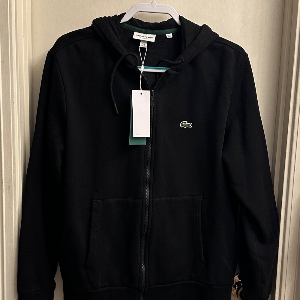 Lacoste Black Hoodie Jacket NWT